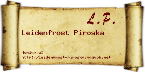 Leidenfrost Piroska névjegykártya